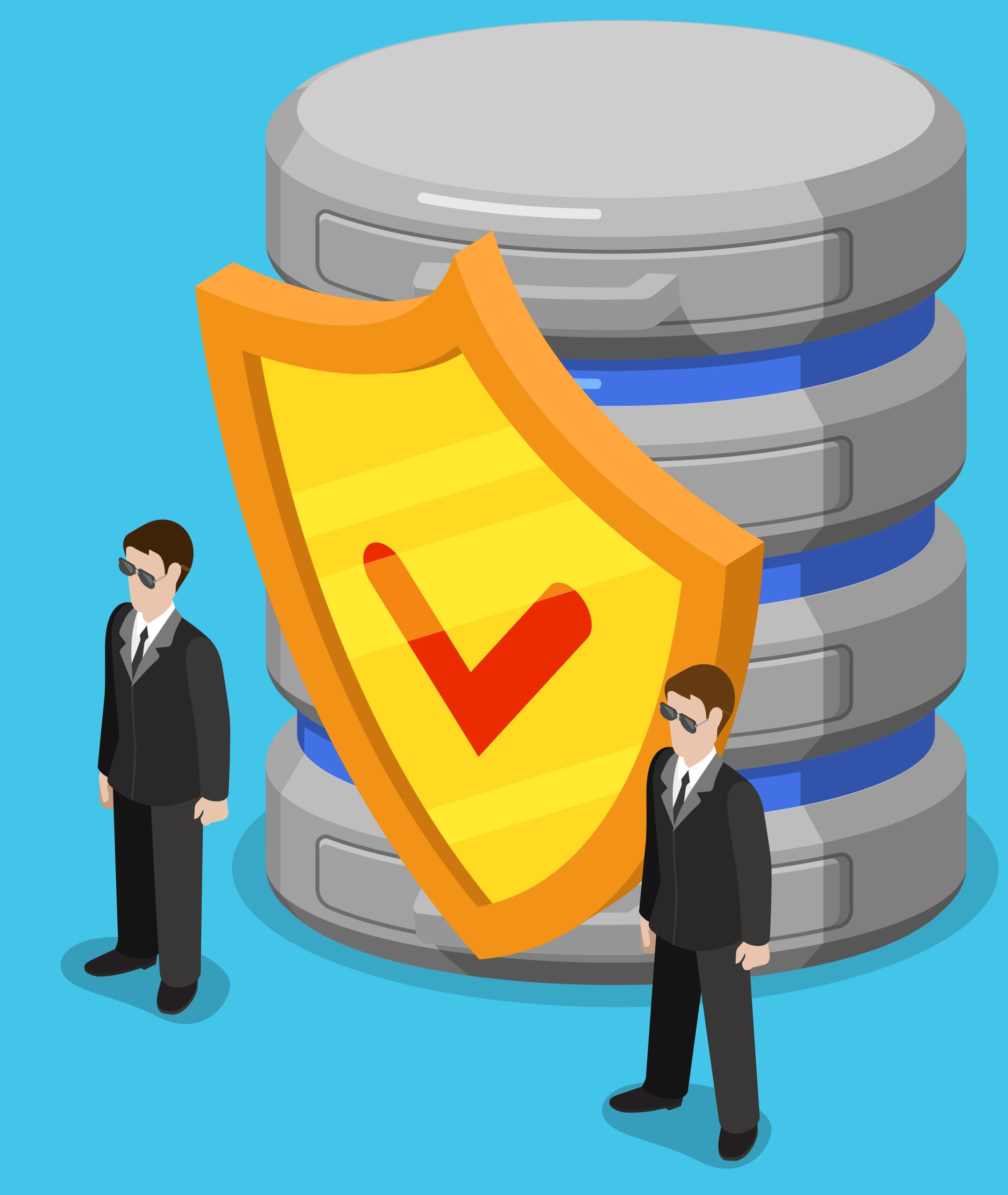 ciber poliza dos hombres de negro protejen un servidor de datos